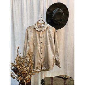 Frontier Classics Mens Khaki Gent Long Sleeve Shirt Old West Pioneer Cowboy Sz M